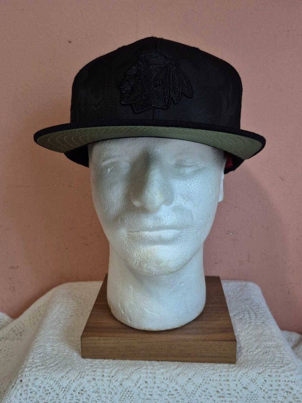 American Needle Chicago Blackhawks Nylon Camo Snapback Hat Cap Adjustable Black